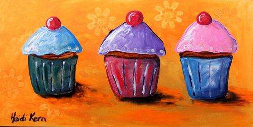 Time for a Cupcake - 50.8 x 25.4cm - by SA artist Heidi Kern