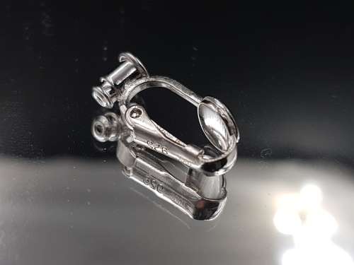 Rhodium Plated Sterling Silver Pierced to Clip On Earring Converter pair (20x7mm)