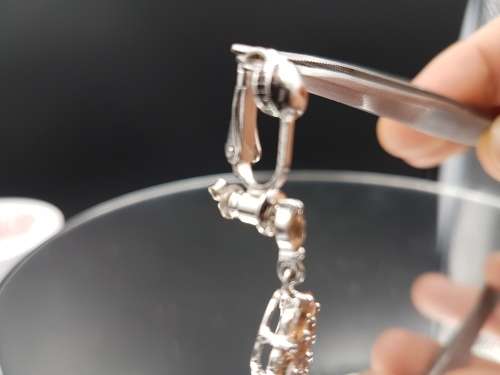 Rhodium Plated Sterling Silver Pierced to Clip On Earring Converter pair (20x7mm)