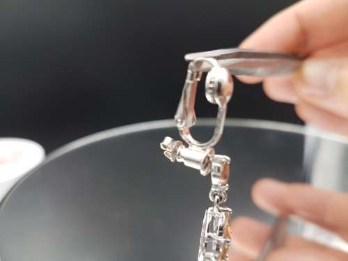 Rhodium Plated Sterling Silver Pierced to Clip On Earring Converter pair (20x7mm)