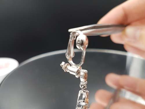 Rhodium Plated Sterling Silver Pierced to Clip On Earring Converter pair (20x7mm)