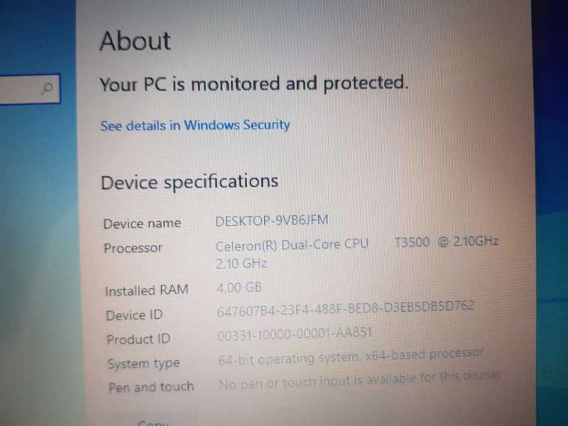 Acer Duo Core T3500 cpu, 4gb RAM, 256gb SSD - Laptop