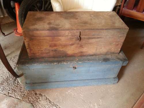 2 UNIQUE WOODEN TRUNKS