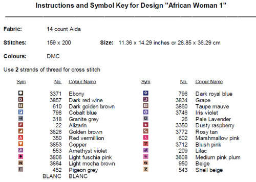 African Woman 1 Cross Stitch Pattern PDF - Watercolor Cross Stitch Pattern