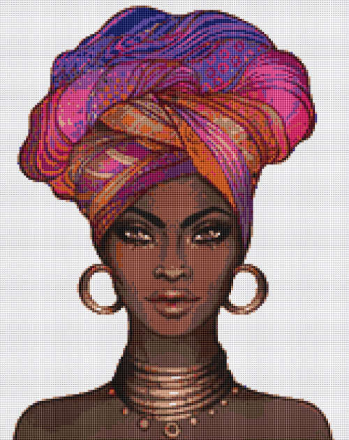 African Woman 1 Cross Stitch Pattern PDF - Watercolor Cross Stitch Pattern