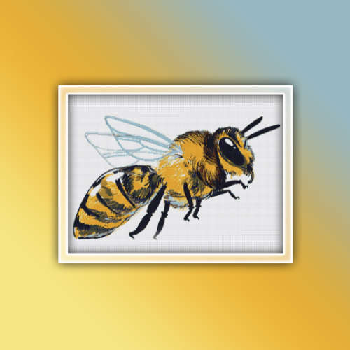 Bee 5 Cross Stitch Pattern PDF - Watercolor Cross Stitch Pattern