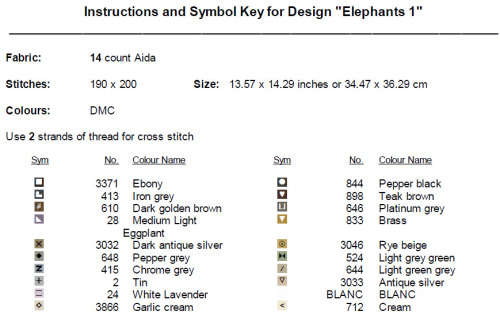 Elephants 1 Cross Stitch Pattern PDF - Big Five Watercolor Cross Stitch Pattern