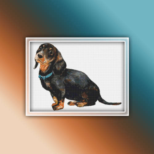Dachshund Cross Stitch Pattern 3 PDF - Dog Watercolor Cross Stitch Pattern
