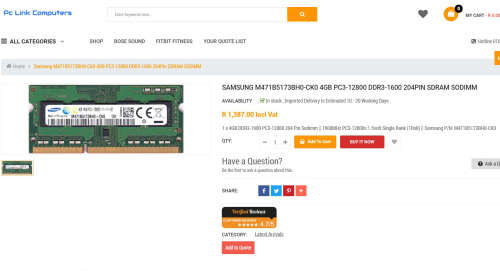 4GB SAMSUNG PC3L-12800S 1600MHz LAPTOP RAM