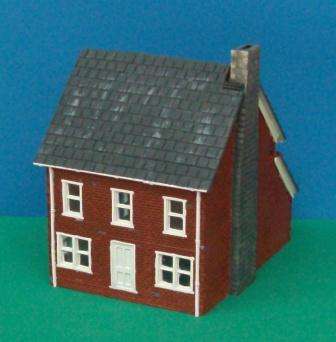 Handcrafted - Kit Built Resin - Double Storey Red Brick House - 00 Scale