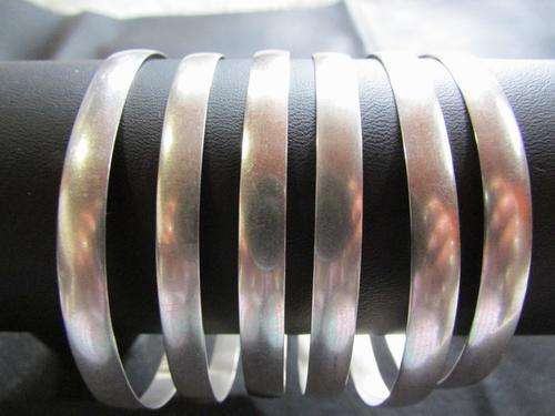 6x 6mm Wide Sterling Silver Bangles as one Lot