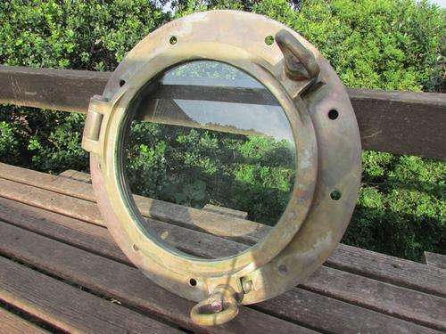 Large Vintage Brass Porthole