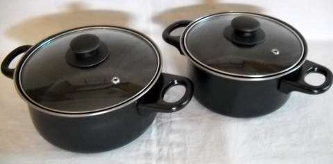 POTS X 2 DIA 18 DEEP 8 DIA 20 DEEP 8 METAL NEW