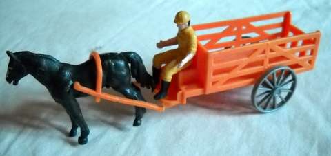 PLASTIC HORSE &CART