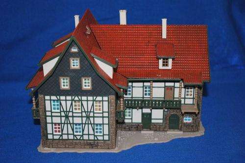 HO Vollmer half timbered house, partial assembled structure