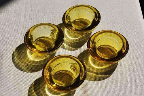Glass tea light candle holder round (set of 4)