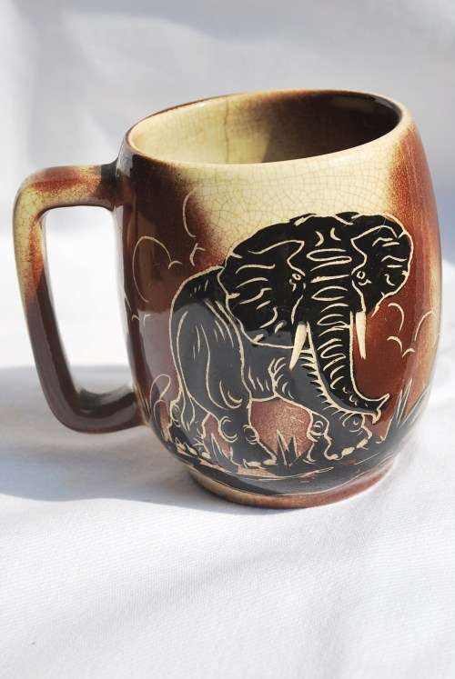 Mug, Elefant pic., Kruger Park, handpainted