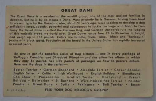 Kellogg`s Gro-Pup, collection of 23 dog  pictures of 24, rare item