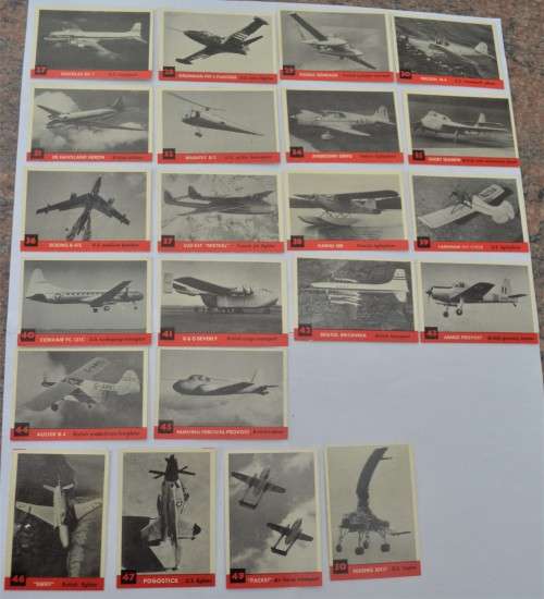 Air plane picture cards, 43 , size 70 x 49mm plus 27 double cards