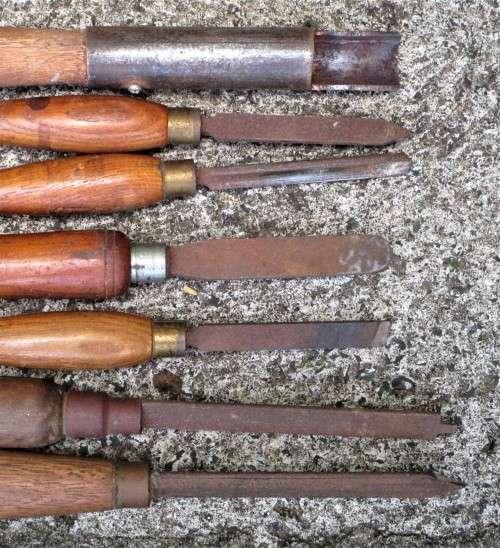 Wood turning tools for lathe, 7 pieces