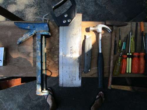Tools, assortment of used household tools