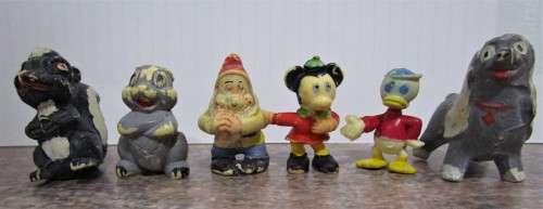 Walt Disney, 6 figurines from around 1960, movie characters, unique items