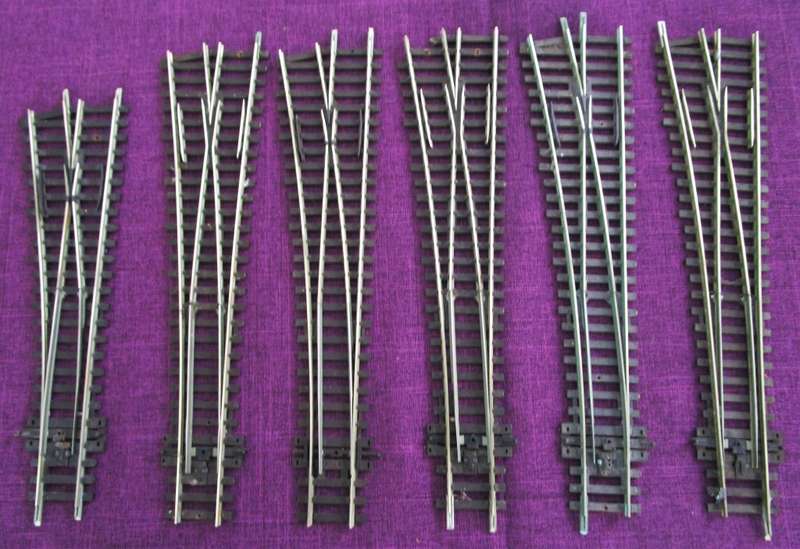 PECO, Atlas, Hornby HO turnouts, 9 times