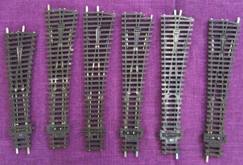 PECO, Atlas, Hornby HO turnouts, 9 times