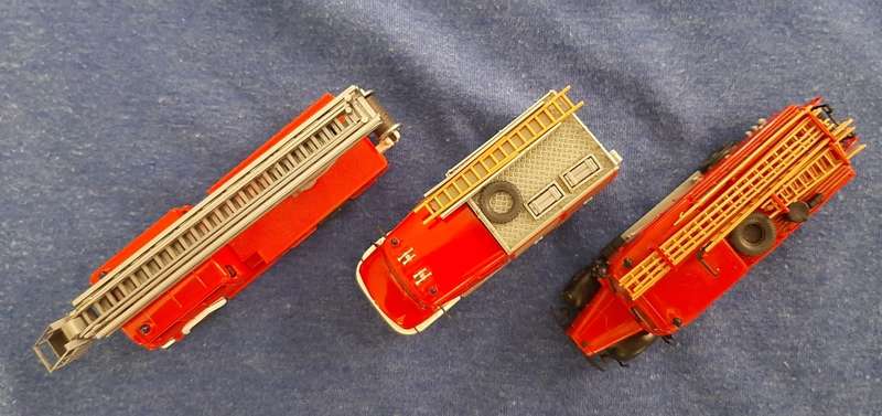 Fire trucks 3, hO Wiking, Preisser, swivel ladder with rescue basket.