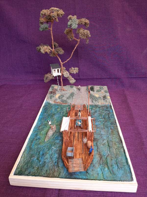 Horse ferry in scale 1:87, museum quality, unique handcrafted piece