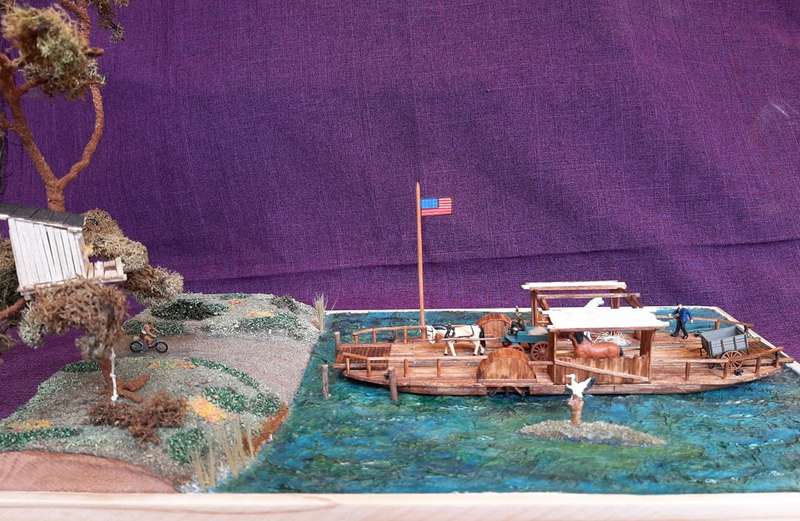 Horse ferry in scale 1:87, museum quality, unique handcrafted piece