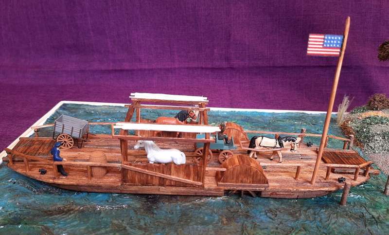 Horse ferry in scale 1:87, museum quality, unique handcrafted piece
