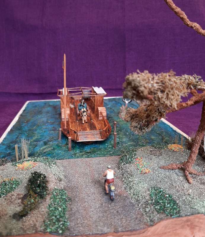 Horse ferry in scale 1:87, museum quality, unique handcrafted piece