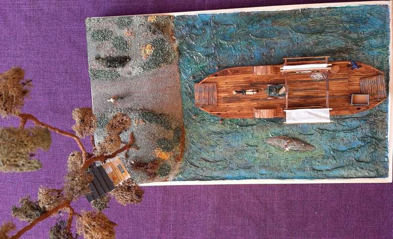 Horse ferry in scale 1:87, museum quality, unique handcrafted piece