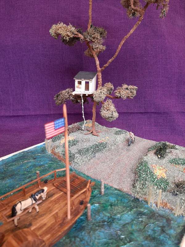 Horse ferry in scale 1:87, museum quality, unique handcrafted piece