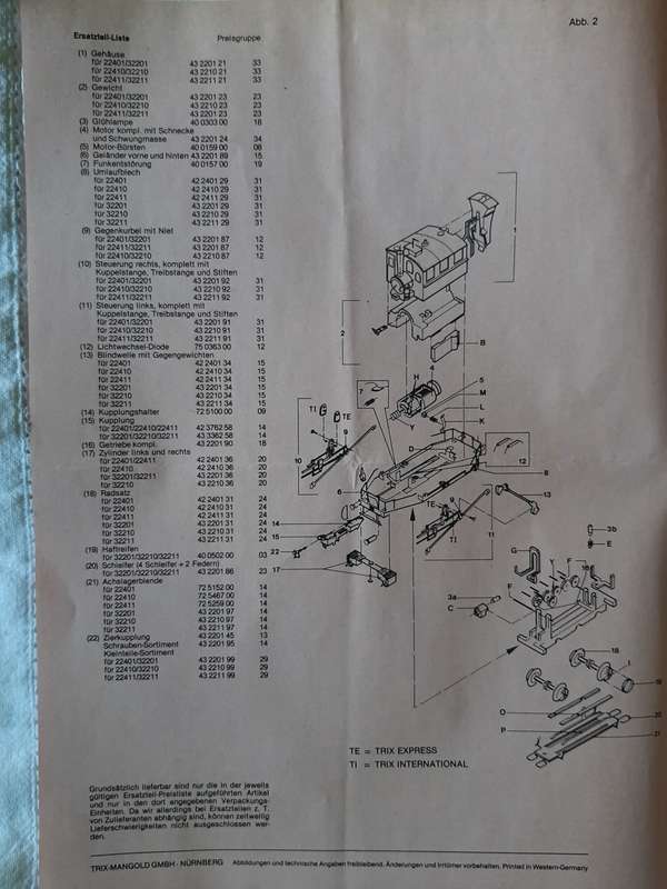 Trix hO Glaskasten, modell no. 22410, rare item in top condition