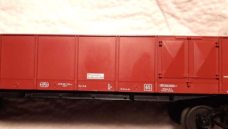Fleischmann HO high sides gondola, like new in top condition, rare lettering.