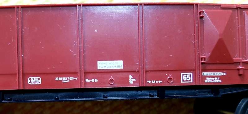 Fleischmann HO high sides gondola, like new in top condition, rare lettering.