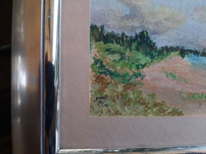 janaR, landscape, original painting, framed.