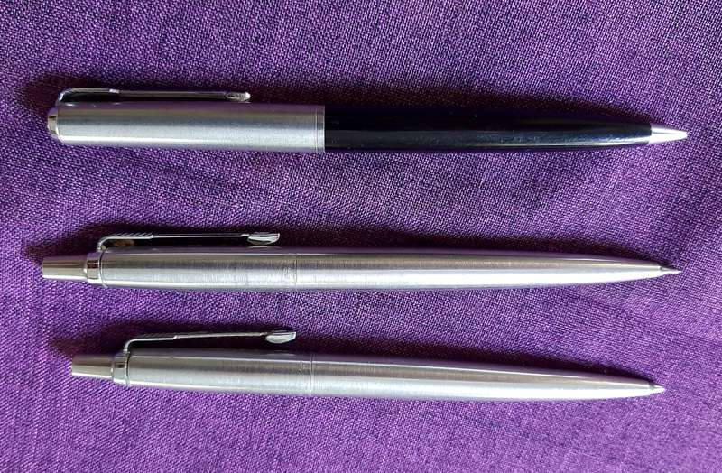 Parker stainless steel Jotter pen and pencil set plus Parker pencil