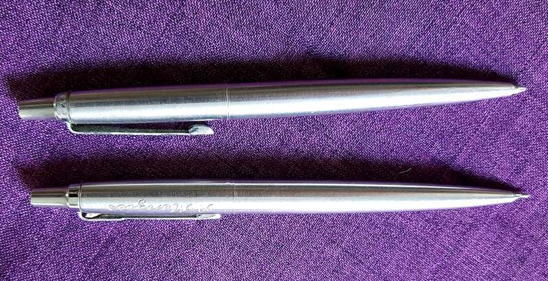 Parker stainless steel Jotter pen and pencil set plus Parker pencil