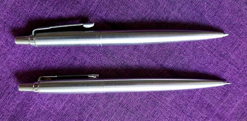 Parker stainless steel Jotter pen and pencil set plus Parker pencil