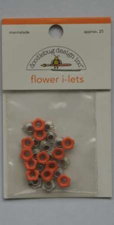 Doodle Bug Eyelets Orange Flowers