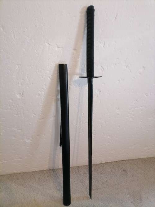 Katana Straight Blade/ Ninja Sword - Stealth black blade