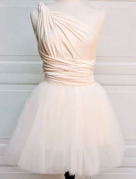 Bridesmaids Detachable Tulle Tutu skirt. SHORT. Wear with my Convertible Wrap dresses..