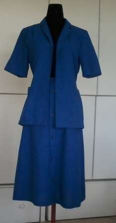 Ladies Blue cotton skirt and top suit. Size 10. Bust 82 cm. As good as new.