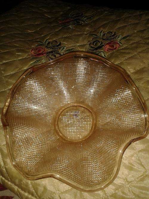 PINK GLASS  FLOWER  BOWL