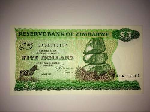 Reserve Bank of Zimbabwe $5 Note
