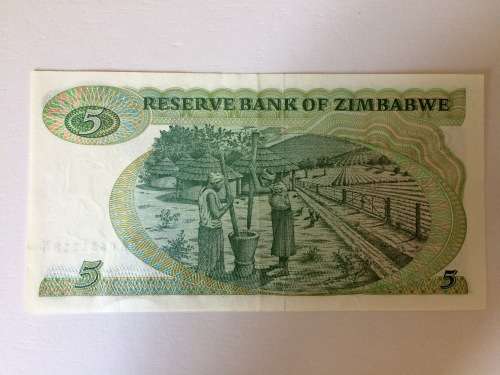 Reserve Bank of Zimbabwe $5 Note
