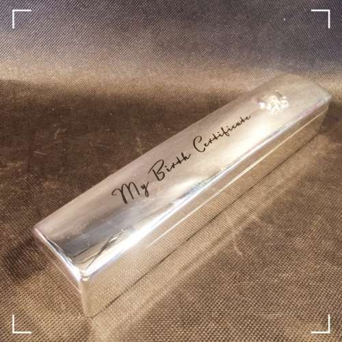 My Birth Certificate Silverplated Holder